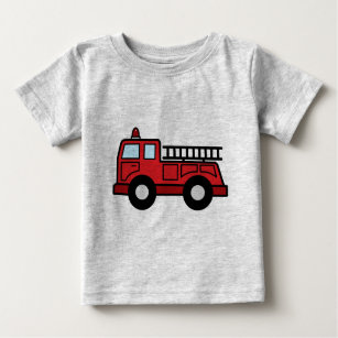 Cartoon-Klipp-Kunstfiretruck-Notfahrzeug-LKW Baby T-shirt
