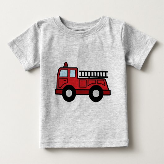 Cartoon-Klipp-Kunstfiretruck-Notfahrzeug-LKW Baby T-shirt (Vorderseite)