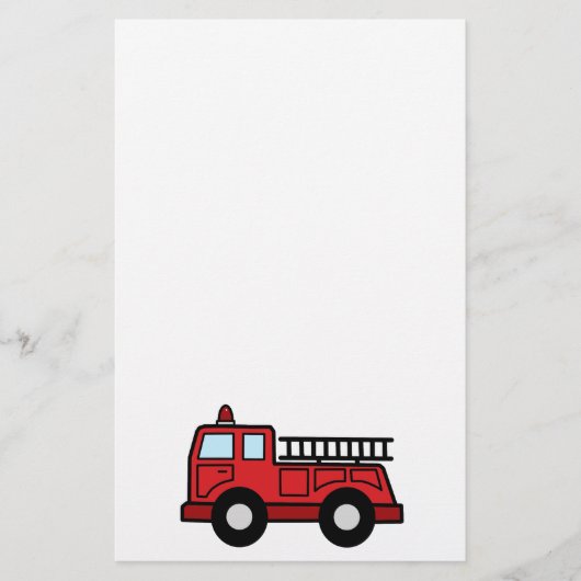 Cartoon-Klipp-Kunstfiretruck-Notfahrzeug-LKW Briefpapier (Vorderseite)