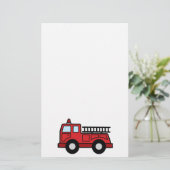 Cartoon-Klipp-Kunstfiretruck-Notfahrzeug-LKW Briefpapier (Stehend Vorderseite)