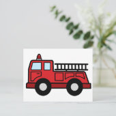 Cartoon-Klipp-Kunstfiretruck-Notfahrzeug-LKW Postkarte (Stehend Vorderseite)
