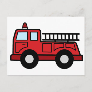Cartoon-Klipp-Kunstfiretruck-Notfahrzeug-LKW Postkarte