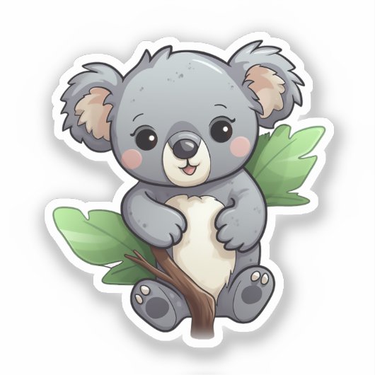 Cartoon Koala Aufkleber (Vorderseite)