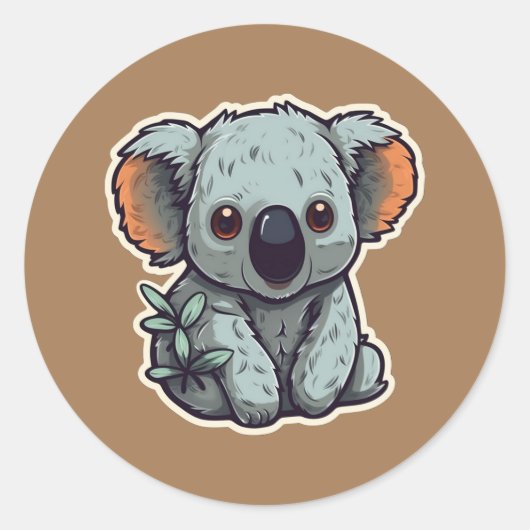 CARTOON KOALA BEAR RUNDER AUFKLEBER (Vorderseite)