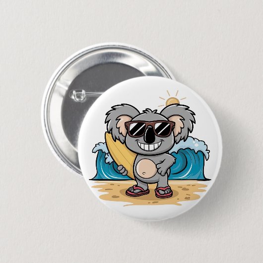 Cartoon Koala Button (Vorne & Hinten)