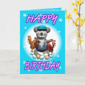 Cartoon-Koala-Huhn-Bauer Karte (Gelbe Blume)