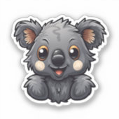 Cartoon Koala-Illustration Aufkleber (Vorderseite)