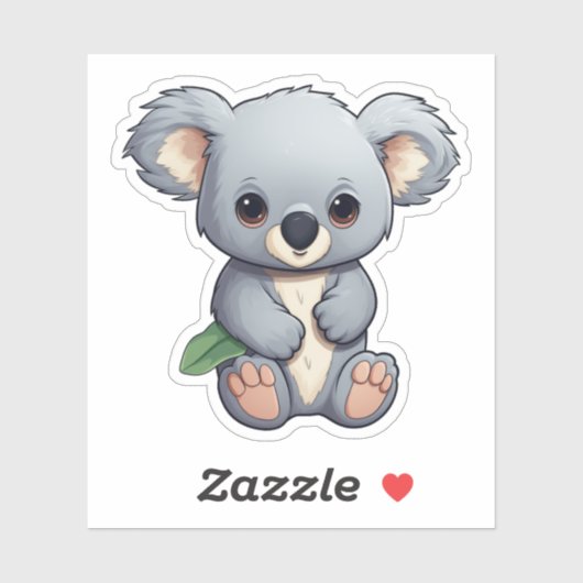 Cartoon Koala-Illustration Aufkleber (Blatt)