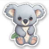 Cartoon Koala-Illustration Aufkleber (Vorderseite)