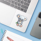 Cartoon Koala-Illustration Aufkleber (Laptop mit iPhone)