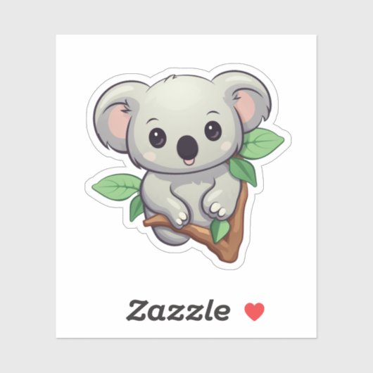 Cartoon Koala-Illustration Aufkleber (Blatt)