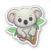 Cartoon Koala-Illustration Aufkleber (Vorderseite)