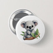 Cartoon Koala-Illustration Button (Vorne & Hinten)
