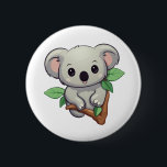 Cartoon Koala-Illustration Button<br><div class="desc">Für wahre Liebhaber von Koalas</div>