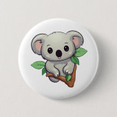 Cartoon Koala-Illustration Button (Vorderseite)