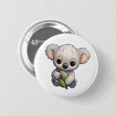 Cartoon Koala-Illustration Button (Vorne & Hinten)