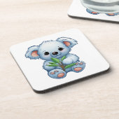 Cartoon Koala-Illustration Getränkeuntersetzer (Linke Seite)