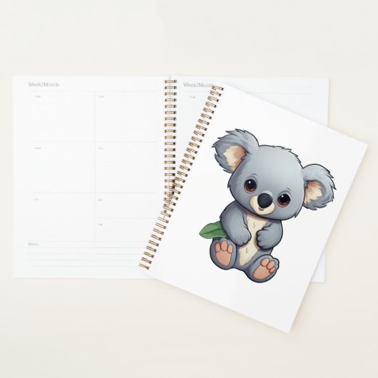 Cartoon Koala-Illustration Planer (Anzeige)