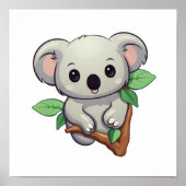 Cartoon Koala-Illustration Poster (Vorne)