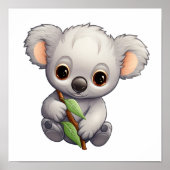 Cartoon Koala-Illustration Poster (Vorne)