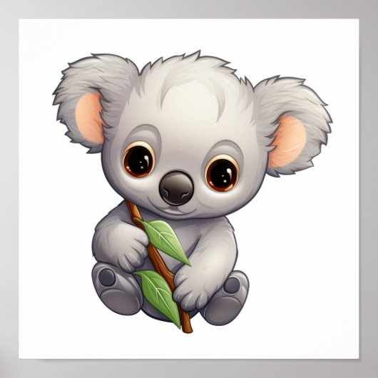 Cartoon Koala-Illustration Poster (Vorne)
