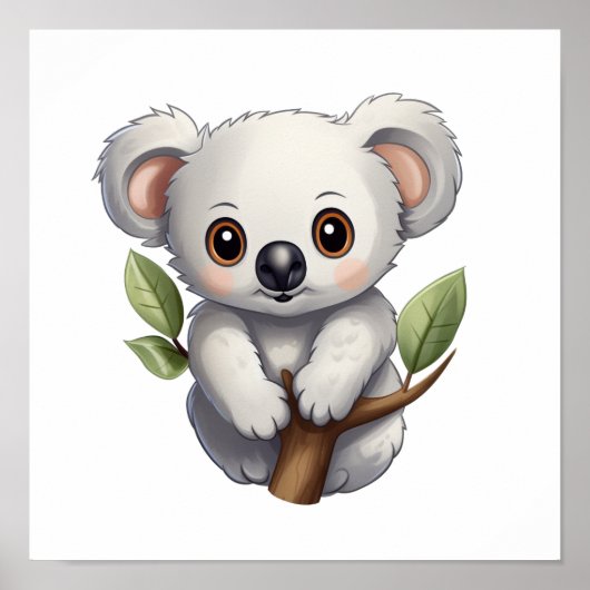 Cartoon Koala-Illustration Poster (Vorne)