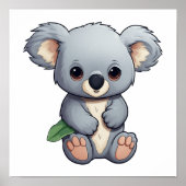 Cartoon Koala-Illustration Poster (Vorne)
