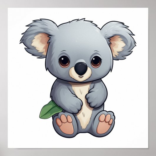 Cartoon Koala-Illustration Poster (Vorne)