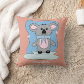Cartoon Koala Lachs Pink Kid Throw Kissen (Decke)