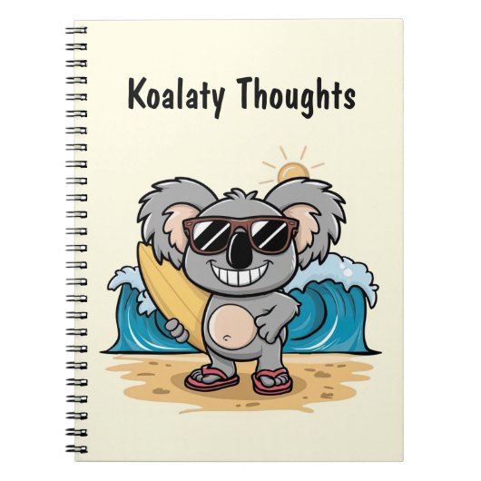 Cartoon Koala Notizblock (Vorderseite)