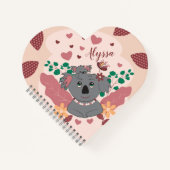 Cartoon Koalas Kid Herz-Spiral-Notebook Notizblock (Vorderseite)