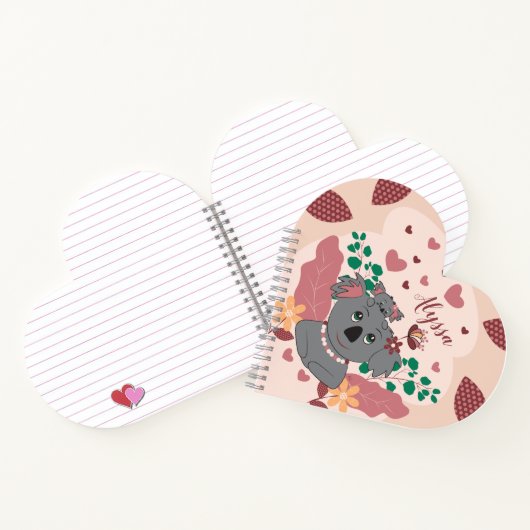 Cartoon Koalas Kid Herz-Spiral-Notebook Notizblock (Innenseite)