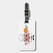 Cartoon Koch Holding Roast Türkei Gepäckanhänger (Vorderseite vertikal)