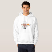 Cartoon Koch Holding Roast Türkei Hoodie (Vorne ganz)