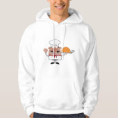 Cartoon Koch Holding Roast Türkei Hoodie (Vorderseite)