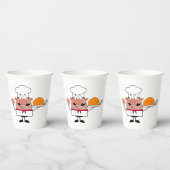 Cartoon Koch Holding Roast Türkei Pappbecher