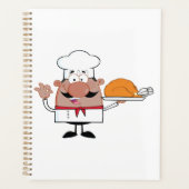 Cartoon Koch Holding Roast Türkei Planer (Vorderseite)