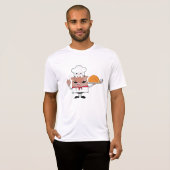 Cartoon Koch Holding Roast Türkei T-Shirt (Vorne ganz)