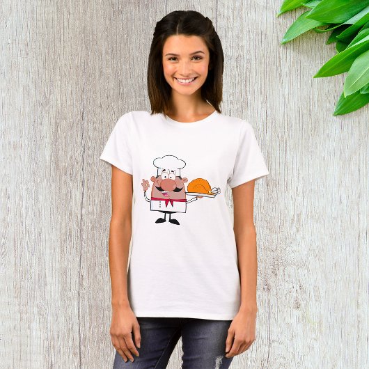 Cartoon Koch Holding Roast Türkei T-Shirt