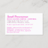 Cartoon Koch Rosa Bäckerei Konditorei Kochen Visitenkarte (Rückseite)