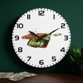 Cartoon-Koffer voll mit Geldautomaten Große Wanduhr