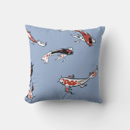 Cartoon Koi Fish Blue Kissen