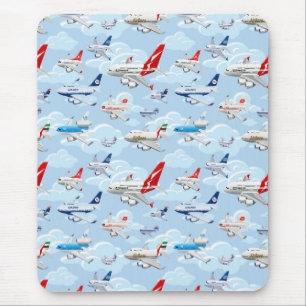 Cartoon kommerzielle Flugzeuge nahtlos Muster Mousepad