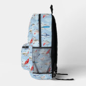 Cartoon kommerzielle Flugzeuge nahtlose Musterfabr Bedruckter Rucksack (Rechts)