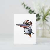 Cartoon Kookaburra Postkarte (Stehend Vorderseite)
