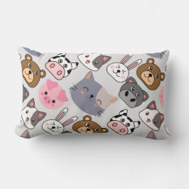 Cartoon Kopf Muster.w BG Lendenkissen