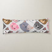 Cartoon Kopf Muster.w BG Seitenschläferkissen (Rückseite)