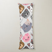 Cartoon Kopf Muster.w BG Seitenschläferkissen (Rückseite (Vertikal))