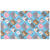 Cartoon Kopf Muster.w Lblue BG Tischdecke (Vorderseite (Horizontal))