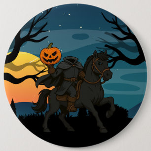 Cartoon Kopfloses Pferd Halloween/Herbst Button